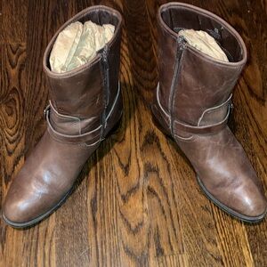 Brown Leather Ankle Boots